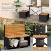 product-open-4480566585b6422a8ba02f4678aa11de-goods LIFEZEAL 2-in-1 Outdoor Convertible Bench, Transforming Interchangeable Picnic Table Garden Loveseat, PE Rattan Acacia Wood Foldable Table and Chairs Set with Metal Frame, for Porch Backyard & Deck