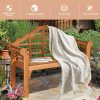 product-open-44e8566f2bd74246bdfa0bbd1ec75e51-goods PETSITE Patiojoy 49" Garden Folding Bench Eucalyptus Wood Backrest Armrest Patio Outdoor