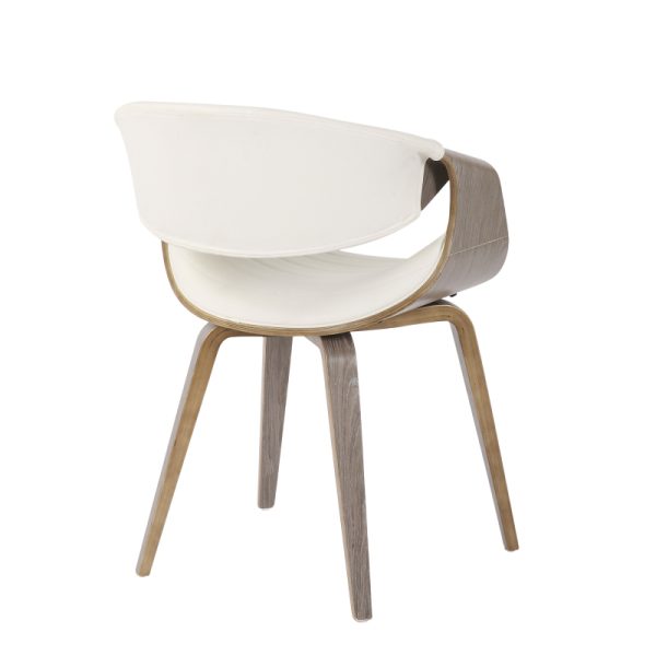product-open-454fc071609c479f929acb48fb6fe3cc-goods Mid-Century Modern Dining/Accent Chair in Light Grey And White Faux Leather