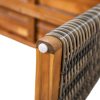 product-open-455218e0ecc047fc97e04858cd690fa5-goods Outdoor 1pc Acacia Wood Bench, Teak Finish+ Grey Wicker