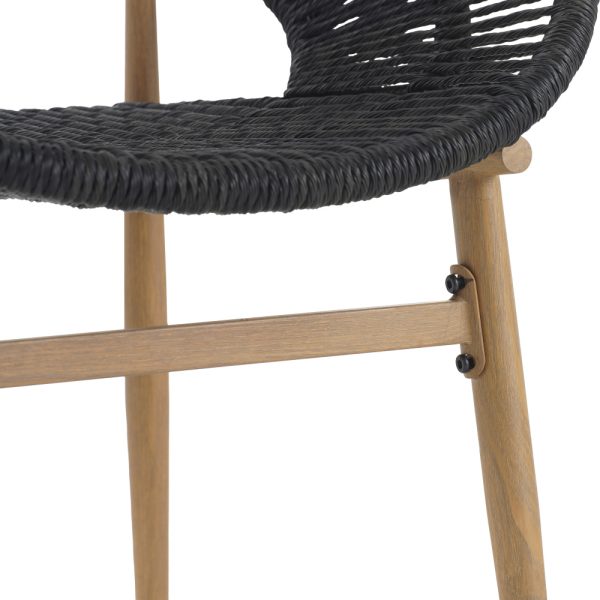 [Outdoor Wicker Papasan] Set of 2 Cyril Outdoor Wicker Papasan Chair With Teak Legs & Dark Gray Faux Rattan Frame - -Weather Suitable for,, Poolside Furniture - Cushioned Seating, Low-Maintenance Wipeable for /Outdoor Use
