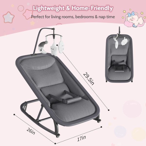 product-open-45df2f49709f4cbbb902b8050db677b9-goods 2-in-1 Collapsible Bouncer and Rocker Seat - Lightweight, Quiet, 3-Position Adjustable Cradle -No Assembly Needed, Portable Nursery Chair, Ideal for Showers