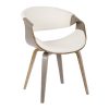 product-open-46c7f685509447df94f3589aaece0d83-goods Mid-Century Modern Dining/Accent Chair in Light Grey And White Faux Leather