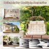 product-open-47d1ccb0c66647cfab1b74b670d7599d-goods 2 Person Hanging Egg Chair with Stand, Outdoor Wicker Swing Chair with Cushion, Heavy Duty Loveseat Chair for Patio Balcony Bedroom