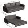 product-open-489f255655a24eefa115dc8e2ba73e39-goods Modern Convertible Sofa Bed 93.7' Space-Saving Sleeper with Pull-Out Design Three-Seater Leather Folding Transformable Durable Luxurious Suitable Adjustable Backrest Plush Cushions Cozy for Living Room