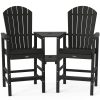 product-open-4947377ecdb4428b8091cc90556105c3-goods 2pcs High-legged Adirondack Chair Set, All-weather High-density Polyethylene (HDPE) Bar Stool, Outdoor Chair with Double Tray and Parasol Opening, Suitable for Balconies, Poolside, Backyards, and Patios.