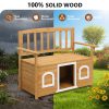 Wooden Bench for Outdoors, Versatile Garden Furniture with Dog Shelter and Storage Area, Ideal for Patios, Yards, and Verandas