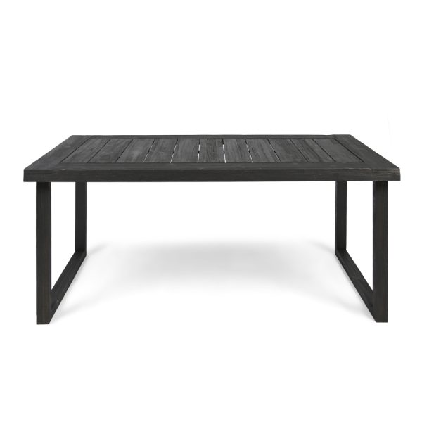 product-open-49cfed559a0f496da4bce7c525c1bb57-goods 69 Inch Sandblast Dark Gray Finish Acacia Wood Outdoor Dining Table Modern Weather Resistant Patio Furniture for Garden Backyard Balcony Courtyard Family Gatherings Housewarming Holiday Gift