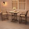 2026 New Courtyard Dining Tables And Chairs, All-Weather HDPE Patio Bar Stools Set of 2 - Tall Chairs with Armrests, Ergonomic Wide Back And Seat, Outdoor Bar Furniture for Balcony, Garden, Poolside - Black (2 Sheets/Box)