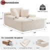 product-open-4a5009a14f87427aa248c07f51345cce-goods 67" Chaise Lounge Sofa Bed with Faux Fur Upholstery, No Assembly Sleeper Couch with Memory Sponge Support, Ergonomic Plush Design with Throw Pillows and Thick Padding, Modern Comfortable Sofa for Living Room Bedroom Apartment, Grey & White Available