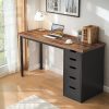 product-open-4a714663d70d4e84a9f044b5a7a3fde2-goods 47-Inch Computer Desk, Contemporary Work Desk Featuring 5 Drawers And a Metal Frame, Minimalist Writing Desk Suitable for Home Office Use