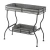 32x15x31' Maggie Galvanized Tray Table Accent Table