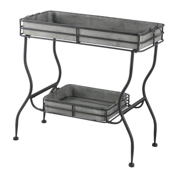32x15x31' Maggie Galvanized Tray Table Accent Table