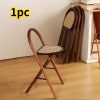 product-open-4b3f63b4f12f4c638ef4aa9b930518dc-goods-1 1pc, Bamboo Portable Rattan Folding Stool with Handle, Home Dining Chair, Vintage Style Leisure Chair, Space Saving - Perfect for Restaurant, Living Room, Kitchen, Bar, Dormitory