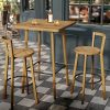 product-open-4bb5d0abb5444c618b7d0c52a13c602c-goods 2-Seater Bar Table And Chair Set, 39.4' Height Square Bistro Pub Table with 2 Chairs & Footrest, Compact Cocktail Bar Height Table Set for Small Space, Dining Area, Cafe, Kitchen, Living Room, Apartment & Balcony