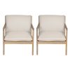 product-open-4be732af3f2b4fc2b1ebb33da810bde7-goods Set of 2 Acacia Wood Armchairs | Light Teak Patio Club Chairs with Painted Frame, PVC Material