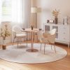 product-open-4be9ea4aaff14c61b14fc80e7346d8d6-goods Round Modern Dinning Table 31. 5 Inches Bistro Table Tulip Table with Faux Marble Top, Easy Assemble, Sturdy Metal Frame Diameter