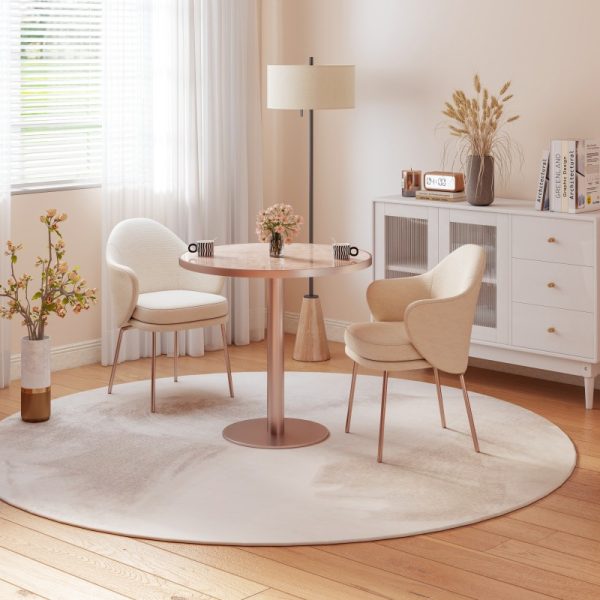 product-open-4be9ea4aaff14c61b14fc80e7346d8d6-goods Round Modern Dinning Table 31. 5 Inches Bistro Table Tulip Table with Faux Marble Top, Easy Assemble, Sturdy Metal Frame Diameter