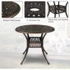 product-open-4c4da9413dc648d68ff3f6770177c741-goods Bonnlo 5pcs Outdoor Dining Set Cast Aluminium Patio Furniture with 4 Chairs and 1 Umbrella Table for Garden Porch Poolside Weather-Resistant Bronze