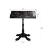 Marble-Look Sintered Stone Square Table - Heavy-Duty Cast Iron Base for Bistro, Cafe, Bar And Home Use