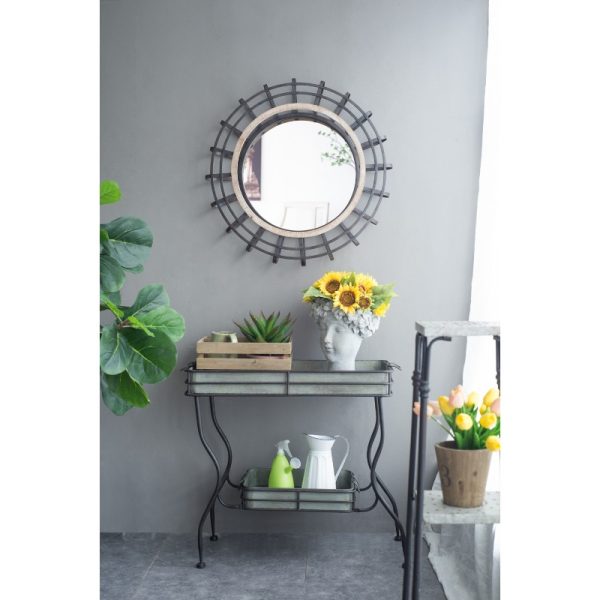 32x15x31' Maggie Galvanized Tray Table Accent Table