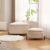 product-open-4d8a846d16214c0d8c0ee6d7a6bfa144-goods 29.9"Wide 2 - Piece Upholstered Storage Ottoman Set Footrest Shoe Changing Stool with Metal Legs, Faux Fur Foot Stool Coffee Side Table With Reversible Lid for Living Room Bedroom Entryway. Light Camel