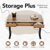 Recording studio furniture Electric Standing Desk with 3 Drawers, 48 Inches Height Adjustable Stand Up Desk, Whole-Piece Board Computer Workstation with 4 Memory Height Settings, Black Walnut