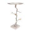 product-open-4e357f07de074b1b95d3dc07d68b7940-goods 16.9x16.9x28' Round Aluminum Side Table with Sier Branch Design and Golden Bird Accents