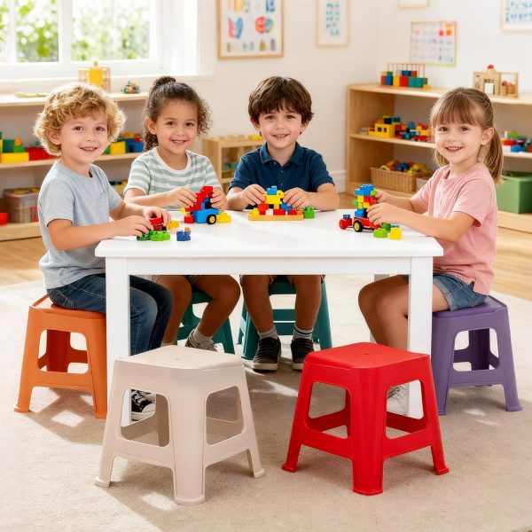 product-open-4e693bec199b40b184f1a5c2dc21210b-goods 5/10 Pack Stackable Classroom Stools, 18.8" Height Colorful Nesting Plastic Stool, Portable Backless Chairs Flexible Seating for Classroom, School, Office, Home