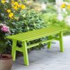 Iron Frame Teak Gray Green HDPE Bench 47in
