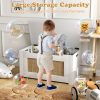 product-open-4f10fec6245a4f0e8faee85dc78914fb-goods COSTWAY 31.5" Large Kids Chest with Flip-Top Lid & Safety Hinge, Sturdy Rattan & Wood Construction Storage Box with Cut-Out Handle & Side Grips - Multifunctional Organizer for Nursery, Playroom, Bedroom, Entryway - & Modern Storage Furniture