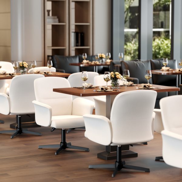 product-open-4fc59d03c01d48f8b71f2054b67563c9-goods Homy Casa Beige Upholstered Chenille Dining Chair, Side Chair, Swivel Adjustable Height Accent Chair Featuring Padded Arms And Iron Legs, Modern Design Suitable for Cafe, Kitchen, Dining Room, Available in Single Piece Or Sets of 2 Or 4
