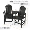 product-open-4fdc1140e1ad41ba828a093c47ceba6c-goods 2pcs High-legged Adirondack Chair Set, All-weather High-density Polyethylene (HDPE) Bar Stool, Outdoor Chair with Double Tray and Parasol Opening, Suitable for Balconies, Poolside, Backyards, and Patios.