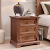 product-open-50a7136d1b6b4511bae6d228087638df-goods 24" Wide 3-Drawer Storage Cabinet, 26" Tall Farmhouse 3-Drawer Side Table, Solid Wood Roman Column Style End Table, Universal Corner Table for Bedroom, Living Room And Hallway, Sofa & Console Tables Sofa & Console Tables Accent Furniture