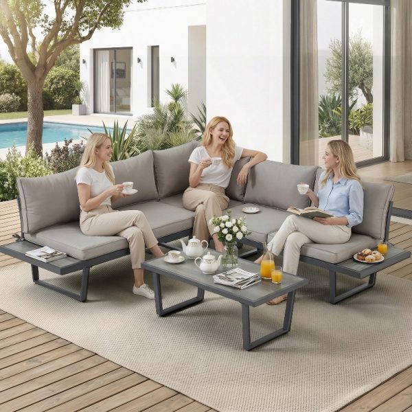 product-open-519559a0f87d48ca8052a5a1feba1bd8-goods 4pcs Outdoor Conversation Set with Coffee Table, Outdoor Patio Furniture for Garden, Balcony, Poolside, Courtyard & Backyard, Weather-Resistant