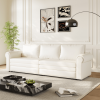 product-open-51e6ed02d0ab460b9ccca64e011c0f12-goods Modern Convertible Sofa Bed 93.7' Space-Saving Sleeper with Pull-Out Design Three-Seater Leather Folding Transformable Durable Luxurious Suitable Adjustable Backrest Plush Cushions Cozy for Living Room