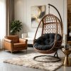 [Outdoor Chair Cushions] Outdoor Patio Seat Cushions, Round Chair Cushions, Fully Filled, Strong Support, Warm, Breathable And Comfortable, Thickened Hanging Chair Cushions, Recliner Cushions, Stylish Outdoor Decorative Chair Cushions (Cushions Solely)