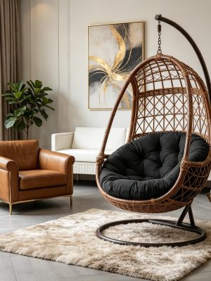[Outdoor Chair Cushions] Outdoor Patio Seat Cushions, Round Chair Cushions, Fully Filled, Strong Support, Warm, Breathable And Comfortable, Thickened Hanging Chair Cushions, Recliner Cushions, Stylish Outdoor Decorative Chair Cushions (Cushions Solely)