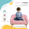 Qaba 2-Seat Kids Sofa, Toddler Sofa Couch, Sofa Chair for Ages 3-7, Pink