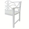 Outdoor Heavy-Duty White Iron-Look Steel Garden Bench with Backrest & Armrests - 2-3 Seater Slatted Park Bench, White Metal Frame for Patio, Porch, Balcony, Yard - Durable Low-Maintenance Furniture (No Wood), Garden Seat, Garden Bench Seat, Benches For Outside, Garden Furniture, Balcony Furniture, Patio Furniture, Bench Seating, Patio Bench, Bench Seat Indoor, Outside Bench
