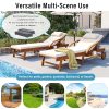 product-open-54eaaaf4bd834a6dbde12d9284c291e4-goods U_Style 2-Pack 77.5' Outdoor Lounge Chairs, Acacia Wood Frame, Cushioned, Adjustable Backrest And Leg Rest, Headrest And Retractable Side Tray, Perfect for Patio, Pool, Garden, Beach