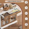 product-open-551801b7d4b84bc3aec1495cf04f24d3-goods GAOMON 35.4Inch Black Sideboard Buffet Cabinet with Glass Doors, Storage Cabinet with Drawer, Modern Buffet And Sideboard for Dining Room, Kitchen, Living Room
