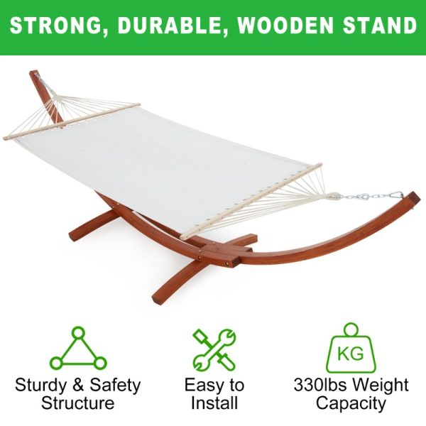 product-open-554368be572945f1be538563d106be34-goods 2-Person Heavy-Duty Larch Wood Hammock with Stand - Suitable for Backyard, Garden, Patio & Indoor Use, Breathable Oxford-Coated Canvas Double Hammock, Sturdy Frame for, Outdoor Furniture for Balcony Or