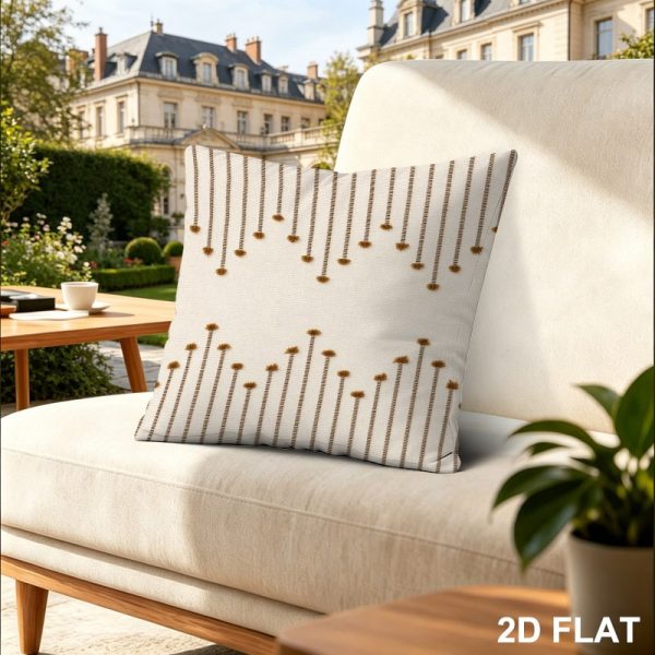 product-open-55b50bac4bda4779a6907365bd87fb4b-goods 18x18 Inches Outdoor Patio Throw Pillow Cover, Delicate Vertical Striped Small Brown Motif Decorative Pillow Case, Great Spring Season Accent for Gardening, Perfect Housewarming & Holiday Gift for Family & Friend