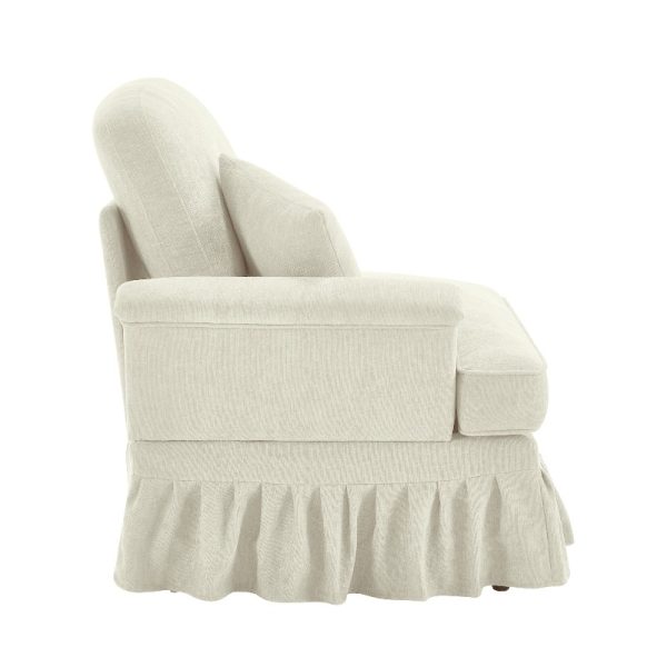 product-open-55bc5610d4b84d2b9b1b2abf97542e3b-goods Sofa Lsf Chenille W/1 Pillow -Beige White, Comfortable Backrest Sofa, Modern Minimalist Style, Suitable for Bedroom, Office, Dorm and Living Room, Easy to Clean, Easy to Install