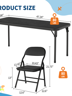 7pcs Outdoor Patio Bistro Set, 7pcs Folding Table and Chairs Set for Cutiess, Cutiess and Cutiess Activity Furniture Ideal for Dining Rooms, Daycares, and Classrooms with Easy Storage for Garden Pub Cafe