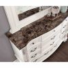 product-open-566ad77376a64f8cbc8b0312a4b0cefc-goods Luxury White 1pc Dresser Dovetail Drawers Genuine Marble Top Bronze Round Knob and Hanging Pulls BedroomEasy to Install Storage Unit Ready to Use Out of Box