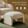 product-open-571a00144d7546018882b92f9bb51693-goods Modern Corduroy Ottoman with Solid Wood Legs, Foot Stools Ottoman with Versatile Footrest, Extra Seat And Decorative Accent