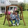 product-open-57699ff84a514563947e56f114e83f49-goods Wooden Swing, 4.7ft, Carbonized Finish, Simple Design, with 5.5mm Chain, 880.00lbs
