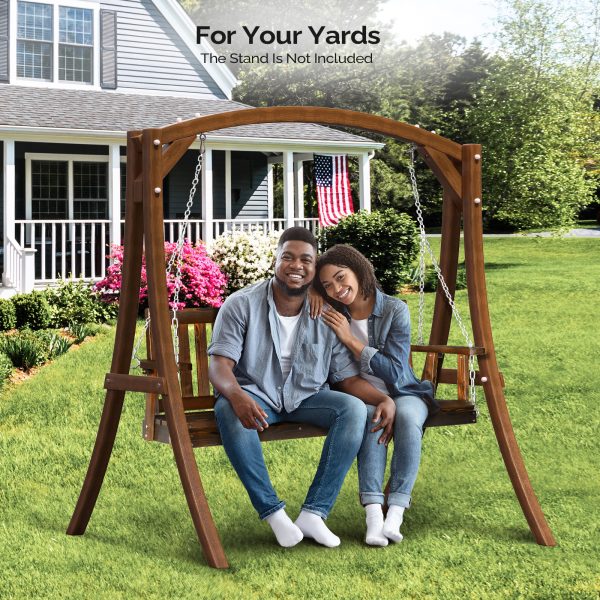 product-open-57699ff84a514563947e56f114e83f49-goods Wooden Swing, 4.7ft, Carbonized Finish, Simple Design, with 5.5mm Chain, 880.00lbs
